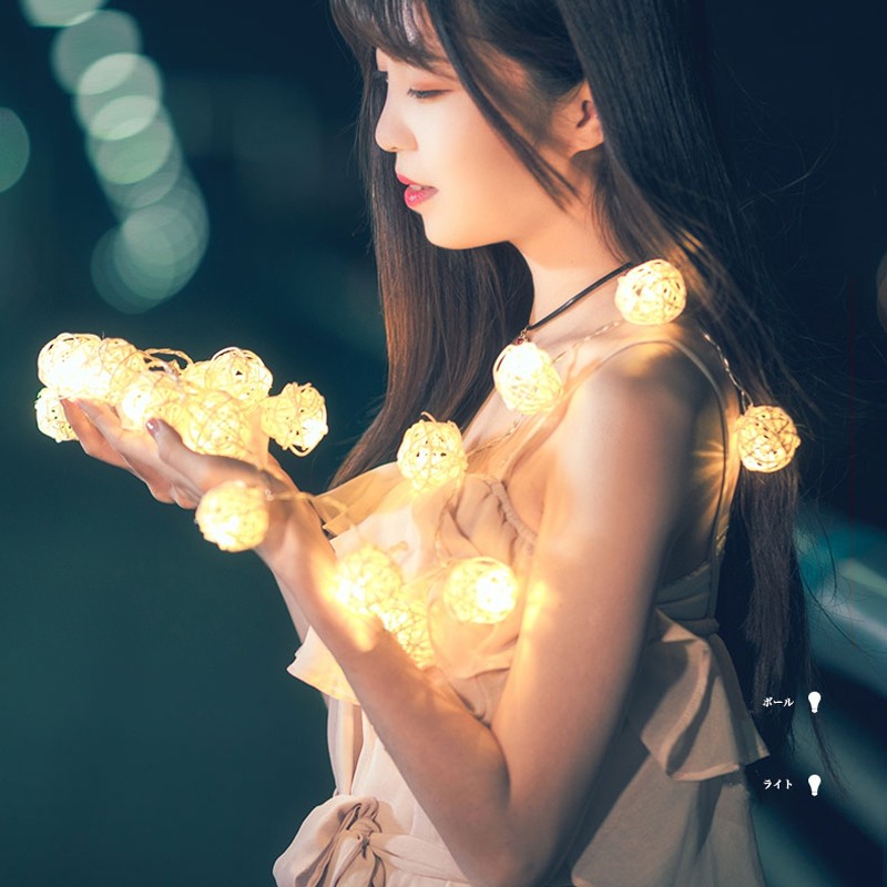 Đèn LED Trang Trí Với Bóng Đèn Cầu Mây 3M 20 Đèn - Trang Trí Giáng Sinh Noel, Phòng Khách