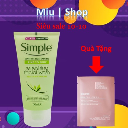 Sữa rửa mặt simple - 150ml Bill 4 date 2023 mới nhất - Miu | BigBuy360 - bigbuy360.vn