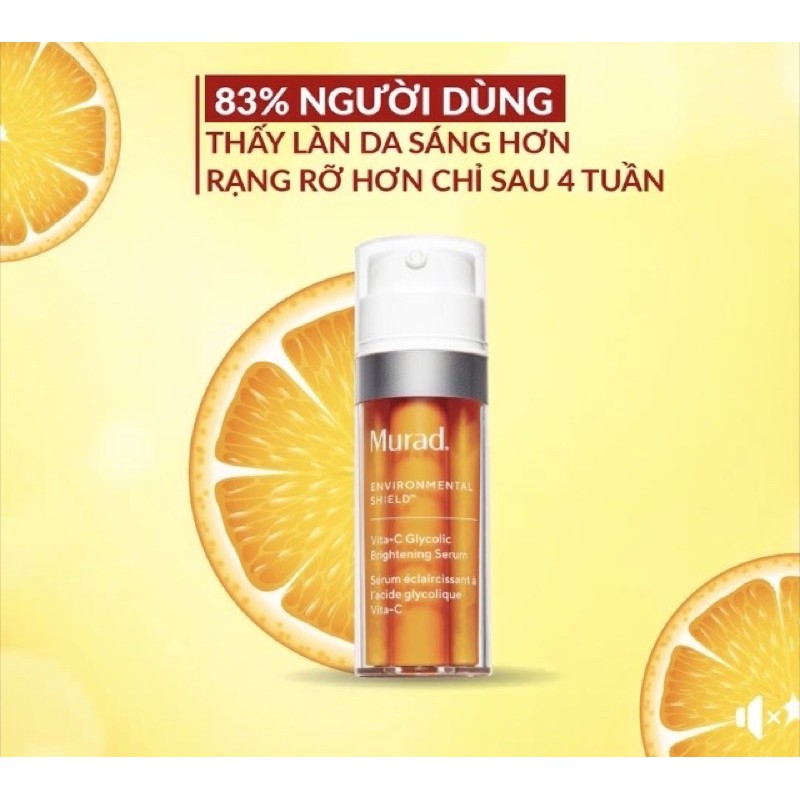 Tinh chất sáng da Murad Vita-C Glycolic Brightening Sẻum Mini 5ml ( có box)