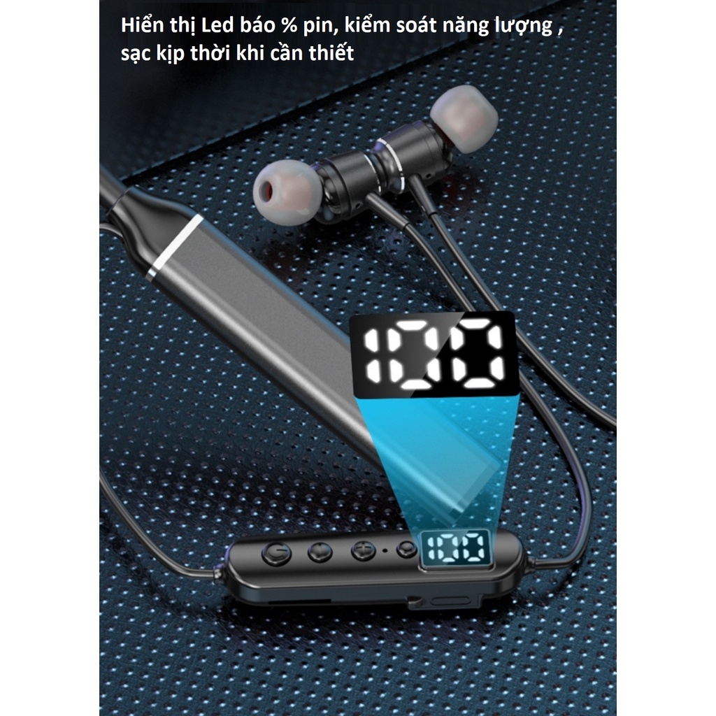 Nghe Nhạc Lên Đến 300 Giờ, Tai Nghe Bluetooth 5.3  N10 Pin  3000mAh , Màn Hình Led Hiển Thị % Pin , Có Khe Lắp Thẻ Nhớ .