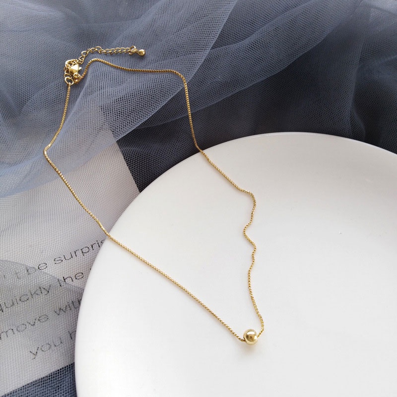 Dây chuyền mặt hình hạt tròn phong cách Hàn Quốc đơn giản thời trang dành cho nữ