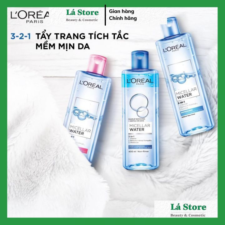 Nước tẩy trang Loreal - L'Oreal Paris 3-in-1 Micellar Water 400ml