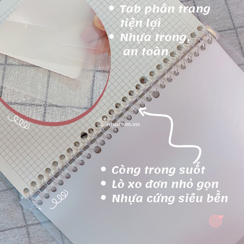 [Kèm Lõi Caro] Binder/ Sổ Còng Nhựa B5 Klong Nhà Cam