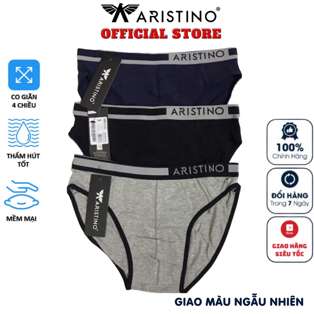 Quần lót nam tam giác sịp nam Aristino ABF16-03 quần xì chất liệu Cotton mềm mại co giãn khử mùi không gây kích ứng da
