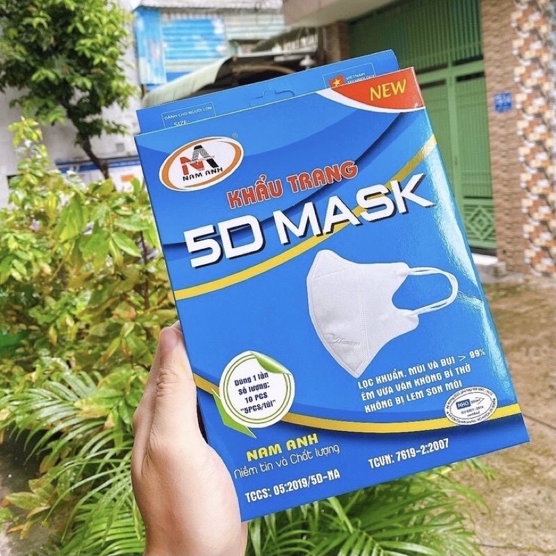 Hộp 10 cái khẩu trang 5d mask Famapro/ khẩu trang 5d quai thun Famapro hộp 10 cái
