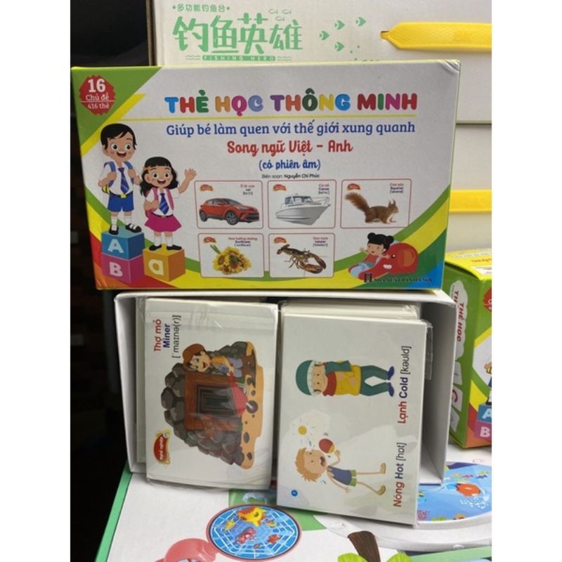 Bộ thẻ thông minh song ngữ,thẻ theo chủ đề  (416 thẻ-16 chủ đề)