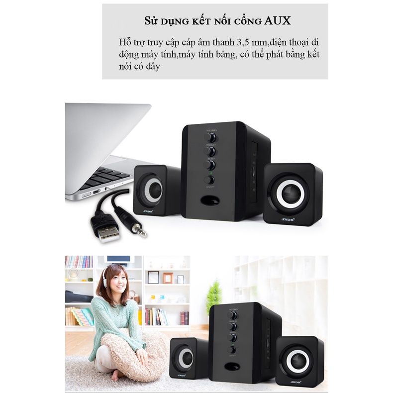 Loa Vi Tính Công Suất Lớn, Loa Nghe Nhạc Và Hát Karaoke, Dàn Loa Vi Tính Sada D202 Thiết Kế Nhỏ Gọn, Nghe Cực Chất