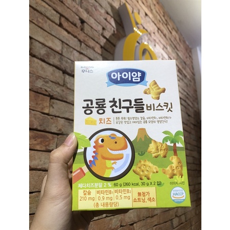 Bánh quy phô mai khủng long cho bé ăn dặm Idong 60g T9/2023