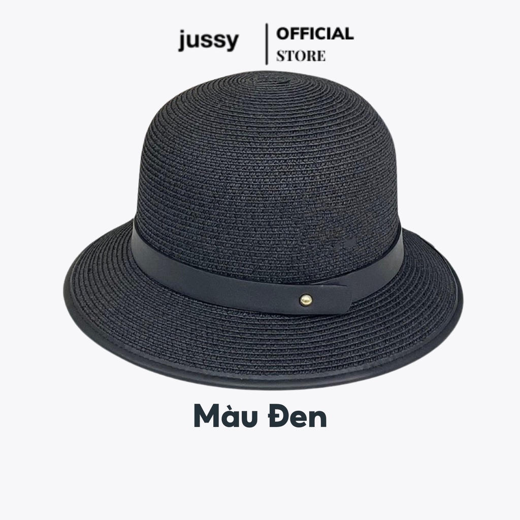 Mũ Cói Đi Biển Vành Cụp Đai Da Sang Chảnh Jussy Fashion Phong Cách Nón Cói Vintage Hàn Quốc Nhiều Màu Đẹp