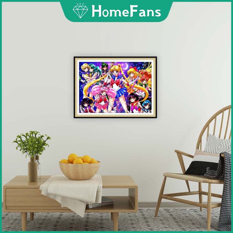 Bộ Tranh Đính Đá 5D Họa Tiết Hoạt Hình Thủy Thủ Mặt Trăng Độc Đáo Diy Dùng Trang Trí Nhà Cửa