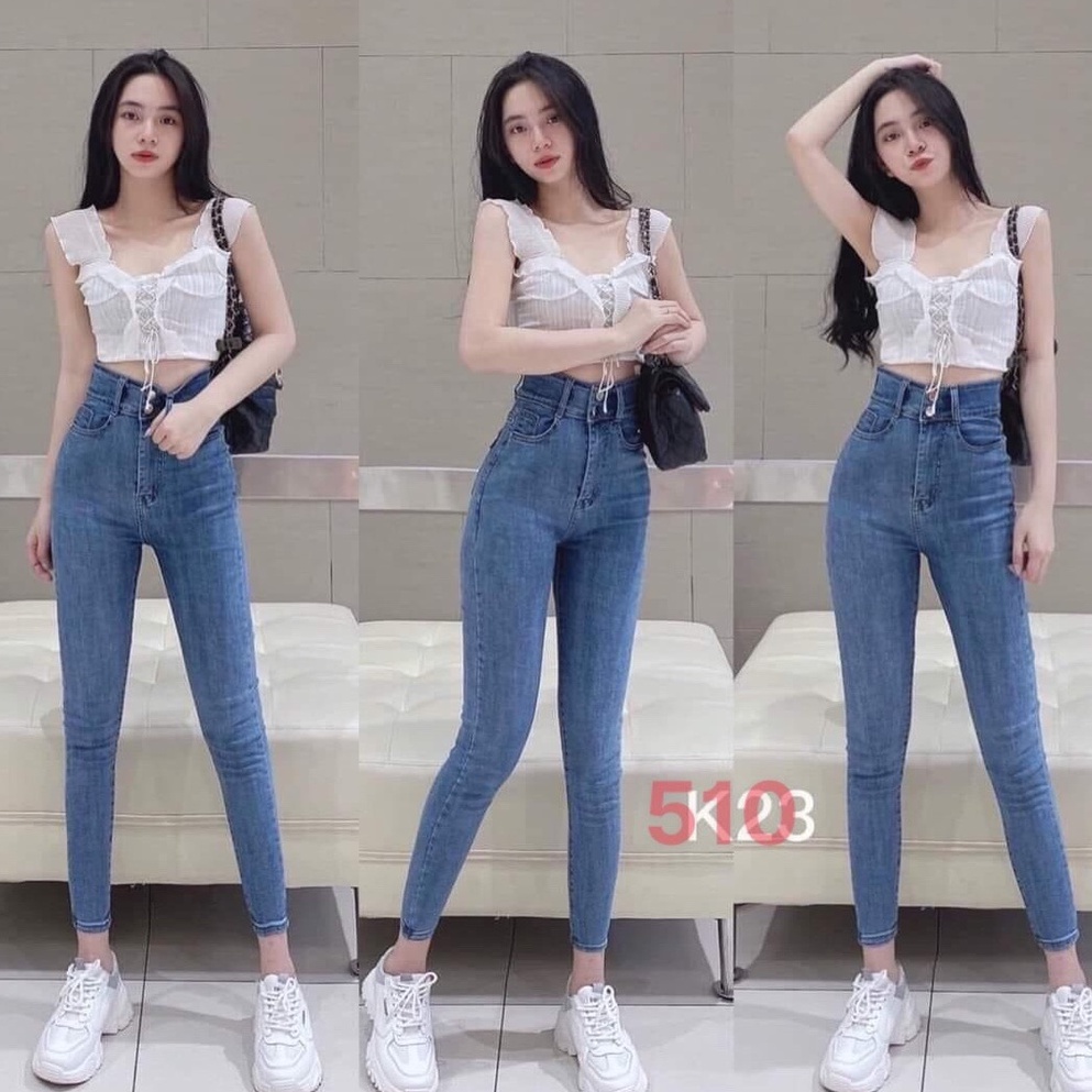 Quần jean nữ xanh cao cấp - Chất liệu Denim (Hàng chuẩn form) Thời Trang Nam Nữ Gemini KVC