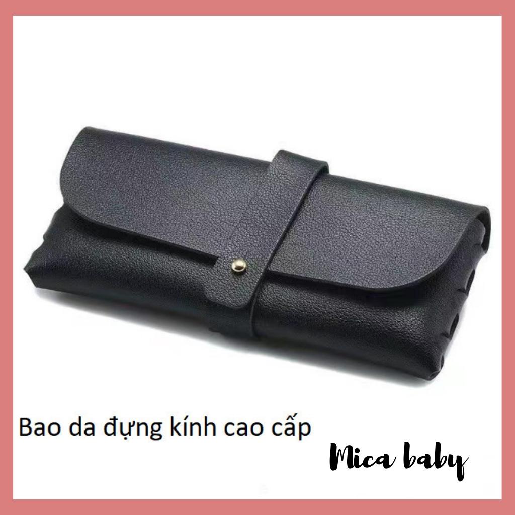 Bao da dựng kính thời trang, túi đựng kính phong cách retro cao cấp Mica baby