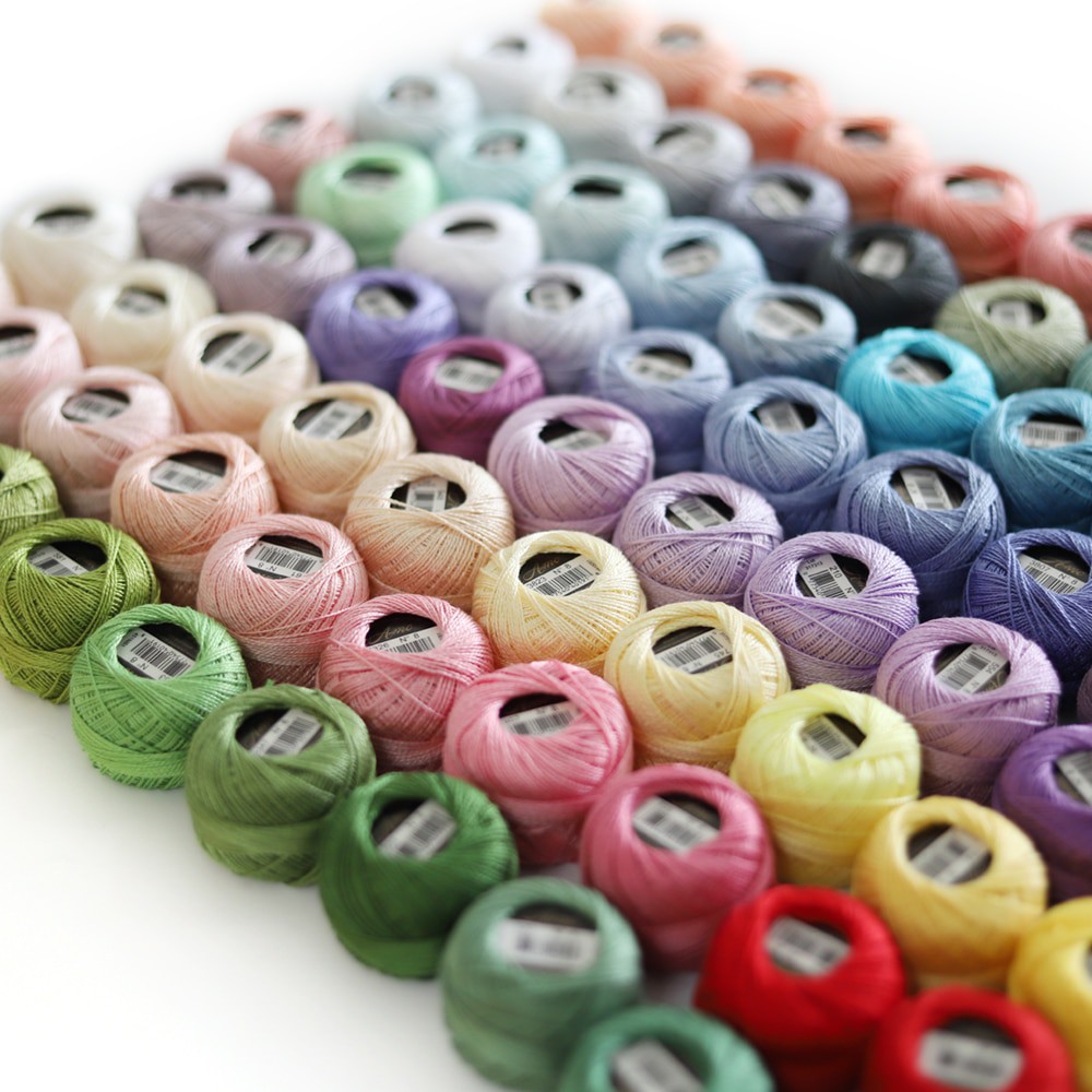 Chỉ cotton thêu tay set 10 cuộn (dùng để thêu quấn bọ, đột chỉ)