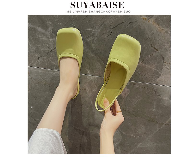 Giày sandal cao gót mũi vuông phong cách ulzzang thời trang cho nữ