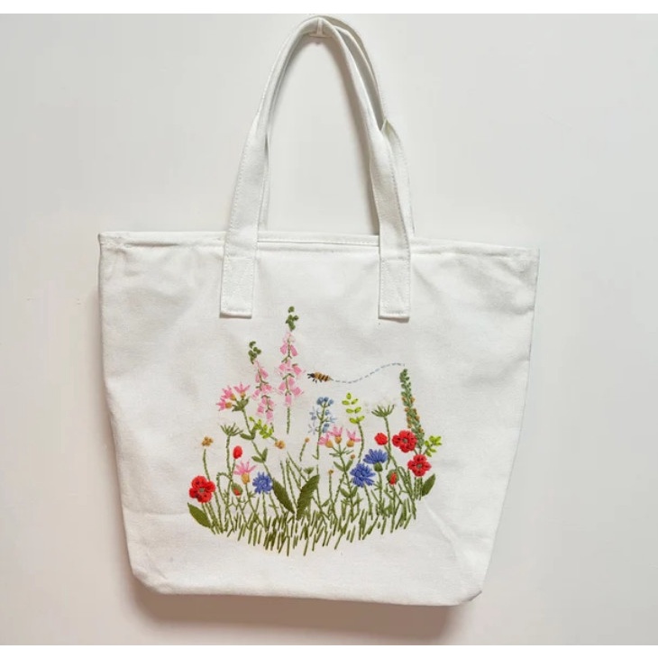 Gói Kit Nguyên liệu tự bạn Thêu Tay Túi Tote Tiện dụng Phong cách vintage Người mới bắt đầu DIY Handmade Bách hóa Na Na