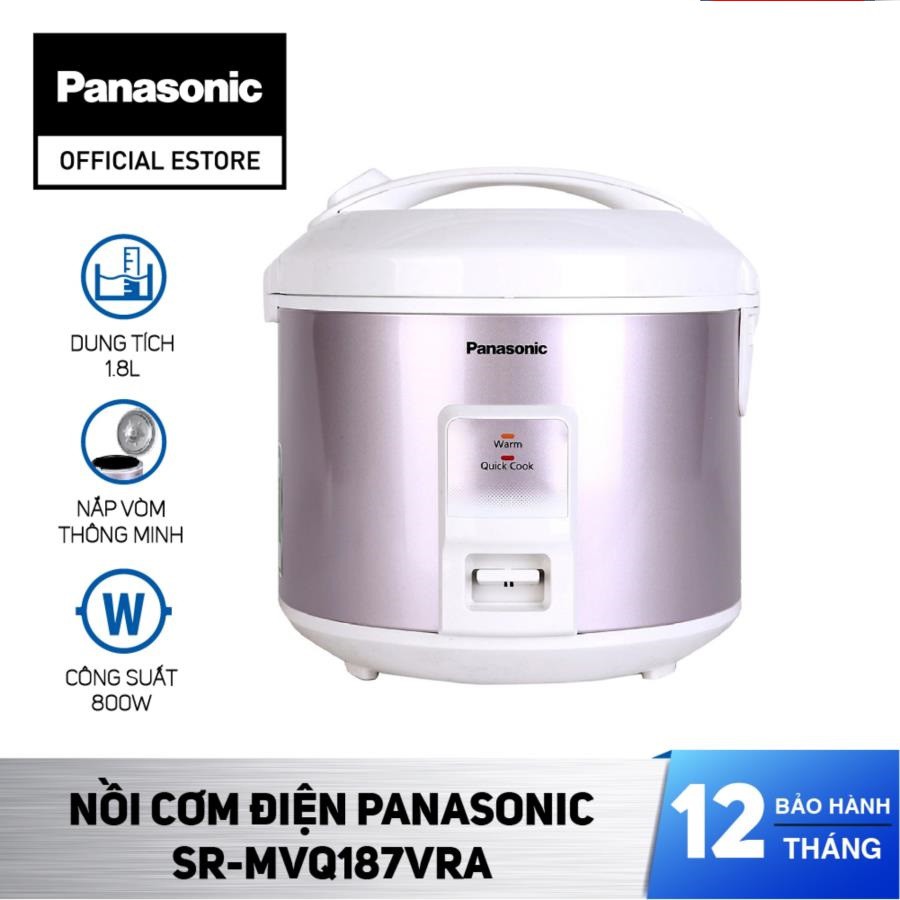 Nồi Cơm Điện Panasonic 1.8 Lít SR-MVQ187SRA - Hàng Chính Hãng - Trắng họa tiết hoa