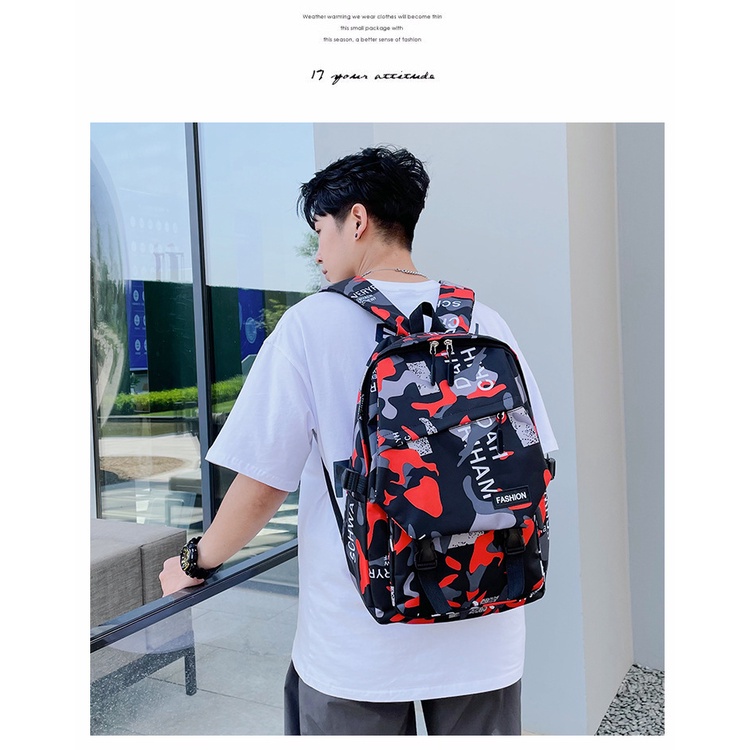 Balo nam cấp 2, 3 sinh viên đi học thời trang chống thấm nước phong cách Hàn Quốc, cặp sách trung- đại học
