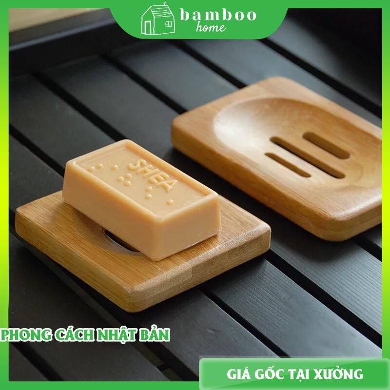 Khay đựng xà bông chất liệu gỗ BAMBOOO ECO miếng lót đựng xà phòng tiện ích