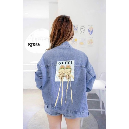 BIGSIZE Khoác jeans cột dây giày 55-95kg