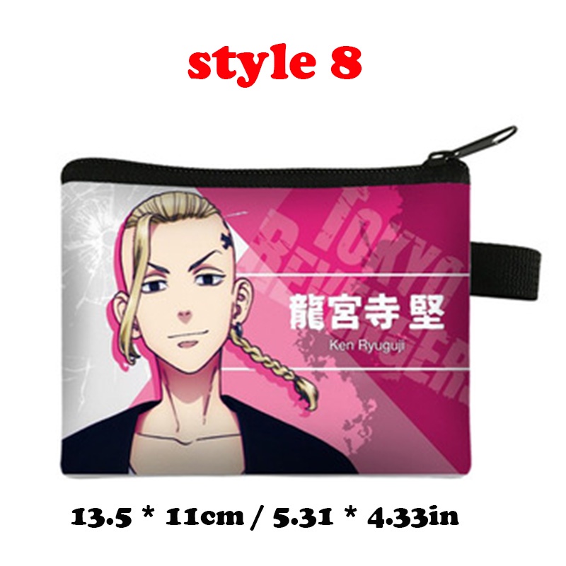 Ví đựng tiền xu cầm tay in họa tiết anime Tokyo Revengers cho học sinh