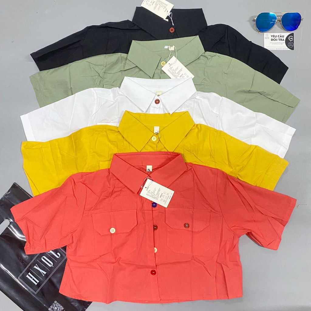 [SẴN] Áo kiểu croptop sơ mi Ulzzang Quảng Châu ASC95 | BigBuy360 - bigbuy360.vn