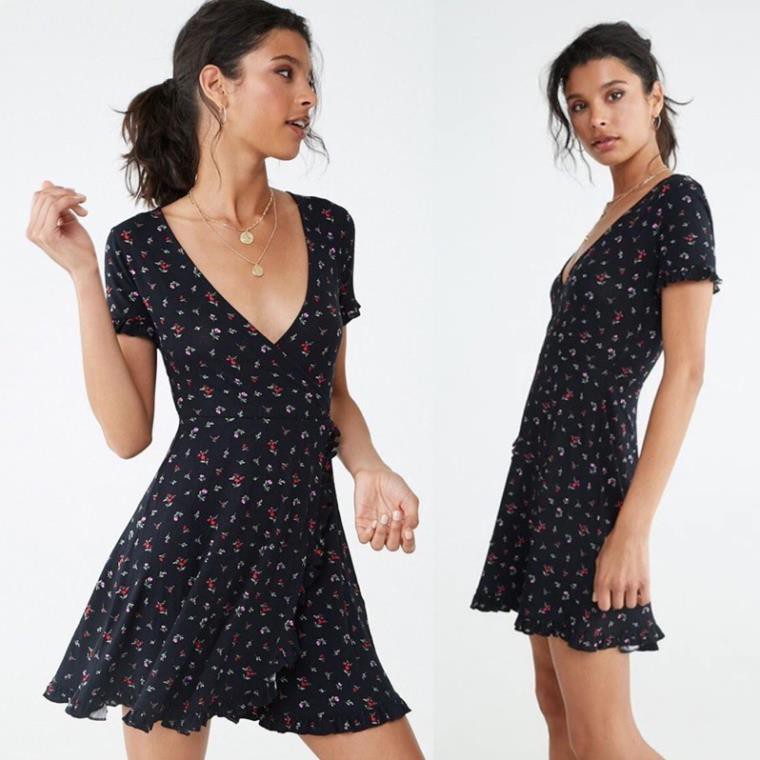 [Mã WAMT1505 giảm 10K đơn 0K] ĐẦM XOÈ WRAP MINI DRESS F21  ྆