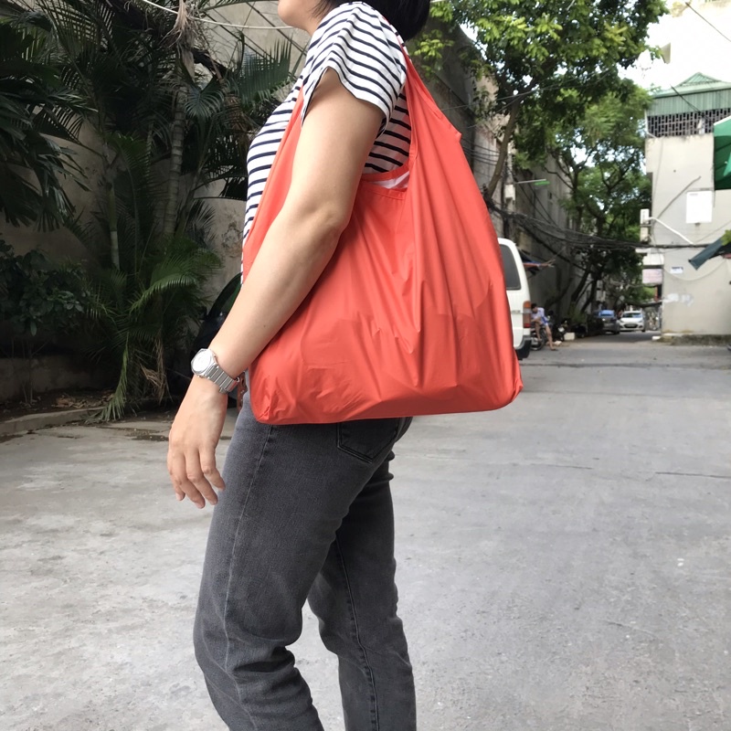 [Combo]Túi siêu nhẹ ví vải hem màu cam rực rỡ đi chơi đi du lịch dã ngoại siêu nhẹ tiện dụng đựng được nhiều đồ YME_CB1