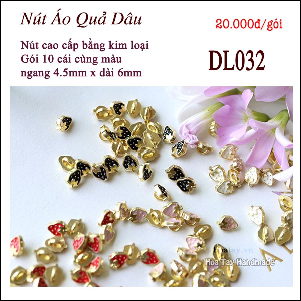 Nút Áo Siêu Nhỏ Hình Quả Dâu - Nút Áo Cao Cấp cho búp bê, thú bông nhí DL032