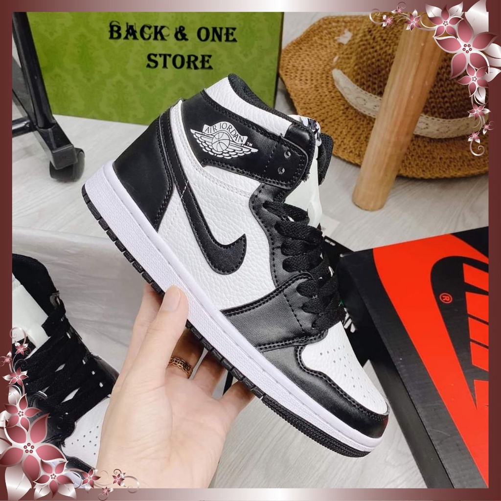 Giày JORDAN 1 PANDA Cao Cổ ⚡️FULL BOX BILL⚡️ Giày 𝐉𝐨𝐝𝐚𝐧 JD1 Đen Trắng Cổ Cao, High Panda Trẻ Trung Nam Nữ 2021