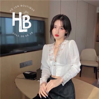 Áo crop viền ren quảng châu