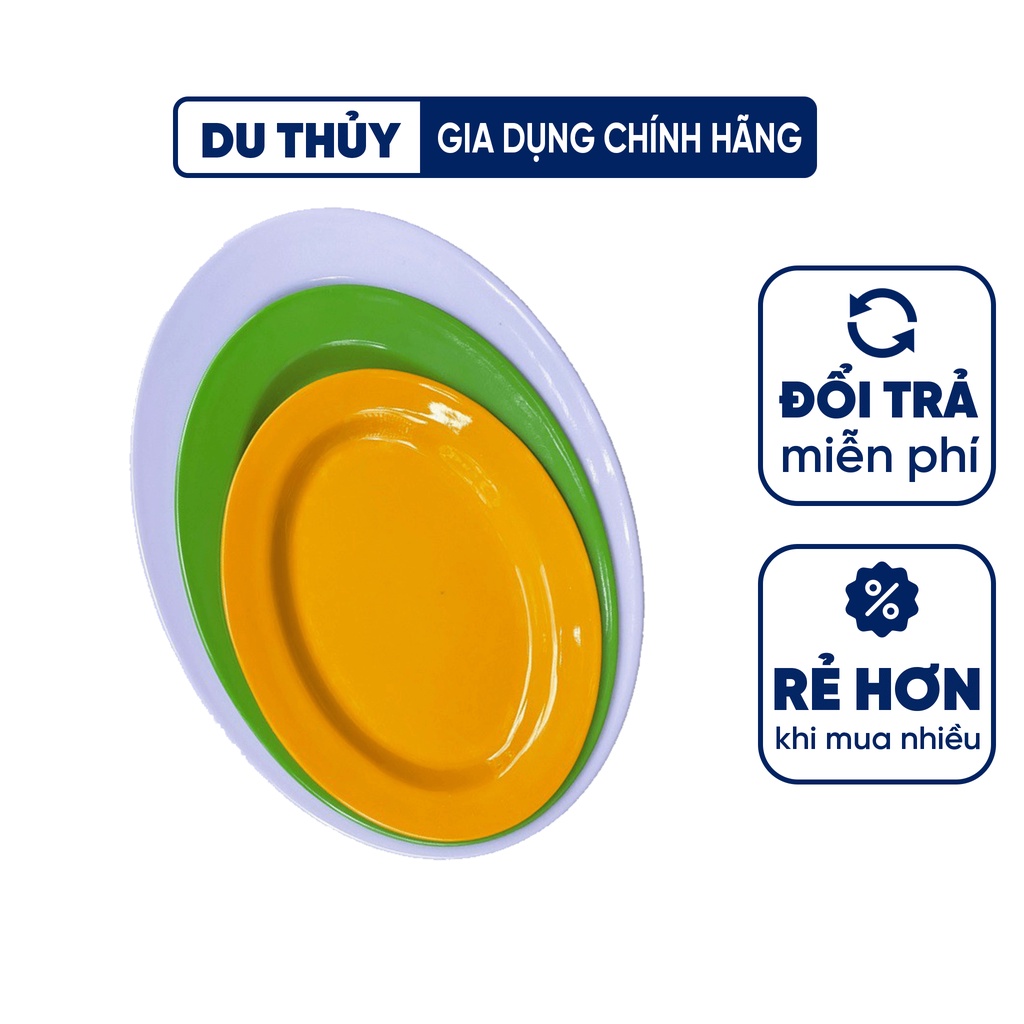 Dĩa xoài trung nhựa melamine, độ bền cao, khả năng chịu nhiệt tốt màu trắng, vàng, xanh, đủ bông của Gia Dụng Du Thủy