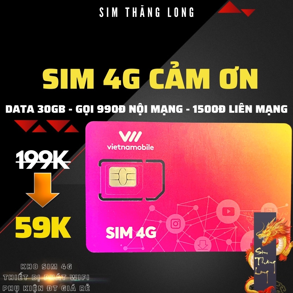 Sim 4G VNMB không giới hạn DATA gói cước cảm ơn 30k tháng thumbnail