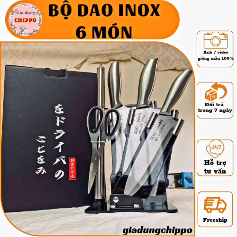 Bộ dao inox 6 món Nhật Bản