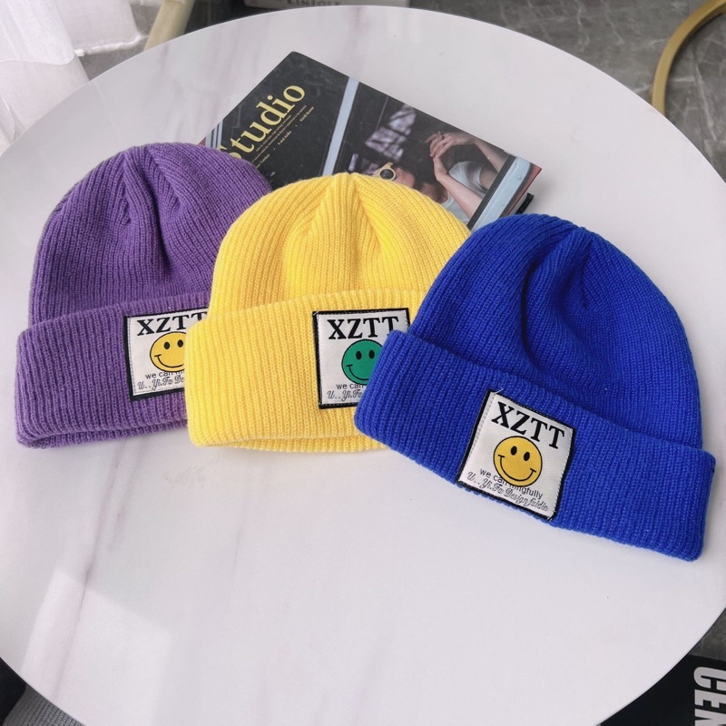 Mũ len trẻ em cho bé trai bé gái thêu chữ da dạng , phù hợp 1 - 10 tuổi
