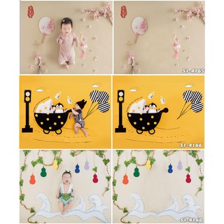 Phông Nền Chụp Ảnh Bằng Vải Họa Tiết Hoạt Hình Phong Cách Bắc Âu Cho Bé