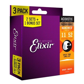 Dây guitar Aucostic Elixir Nanowweb phosphobronze (11-52)