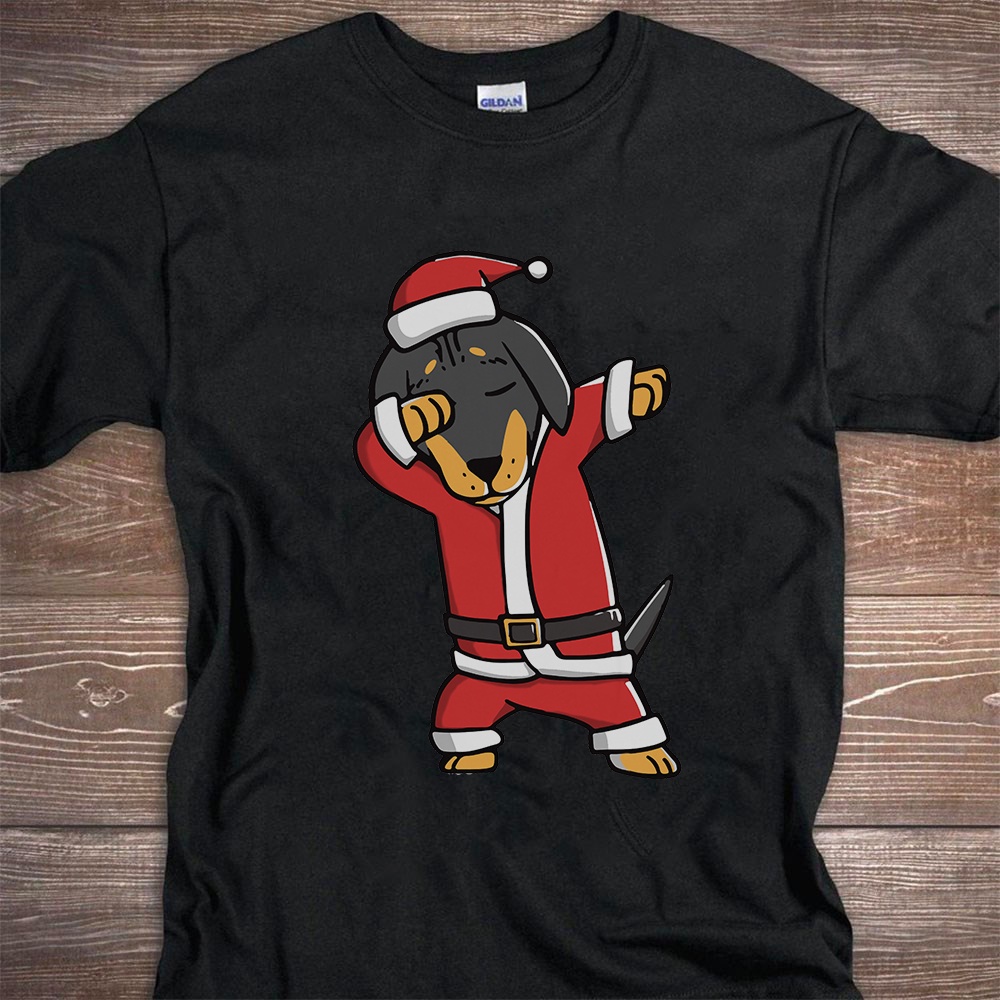 Áo phông unisex Dachshund Noel - Áo thun in hình chó lạp xưởng Christmas
