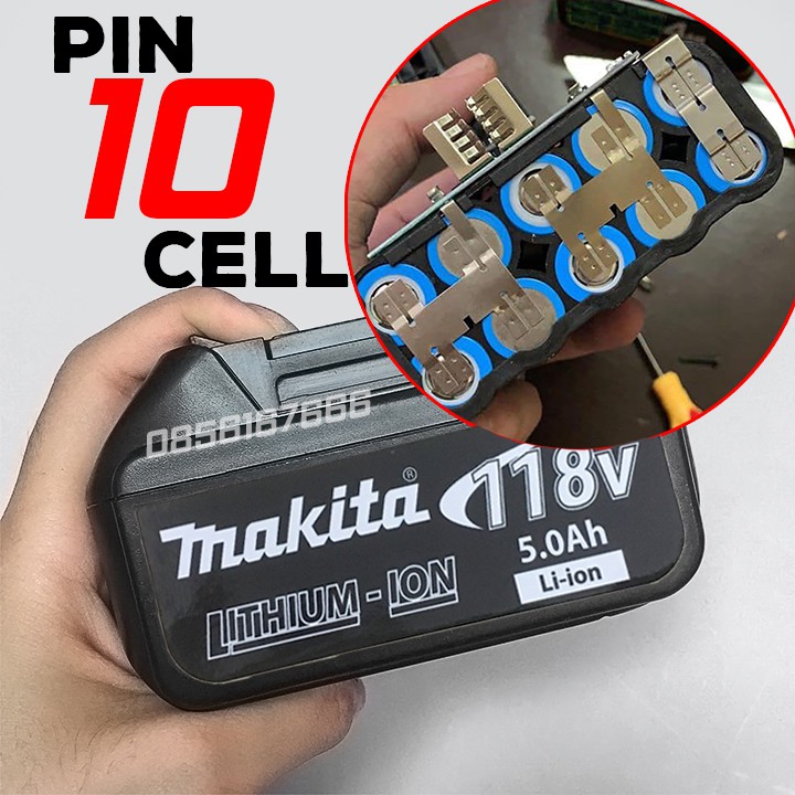 Máy siết bulong Maktia 118V 420NM – Không Chổi Than - Pin khủng 10 Cell - Kèm theo 2 Pin - Tặng 6 đầu khẩu