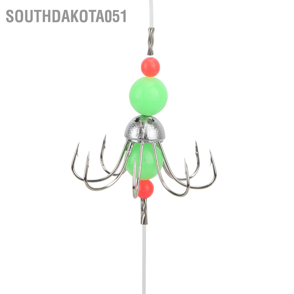 Hàng Sẵn Móc câu mực/ bạch tuộc chuyên nghiệp phát sáng Thiết bị đánh cá bằng thép cao cấp【Southdakota051】