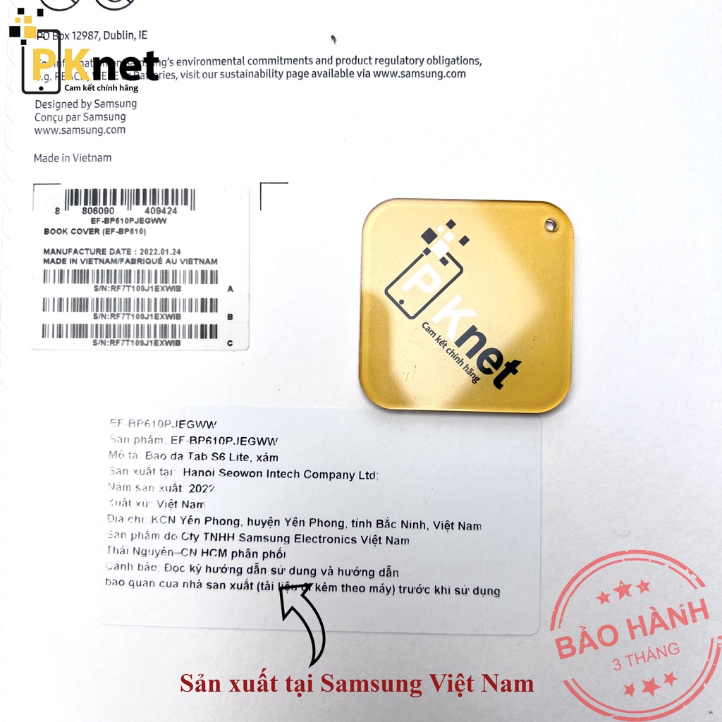 Bao da Tab S6 Lite Samsung Book Cover  Bảo hành 3 tháng.