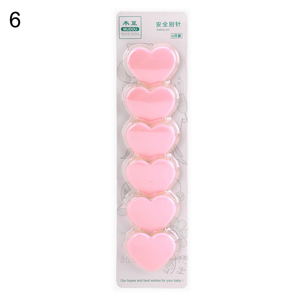 Set 6 Kẹp Giữ Khăn Yếm Em Bé Hình Gấu Thắt Nơ Dễ Thương