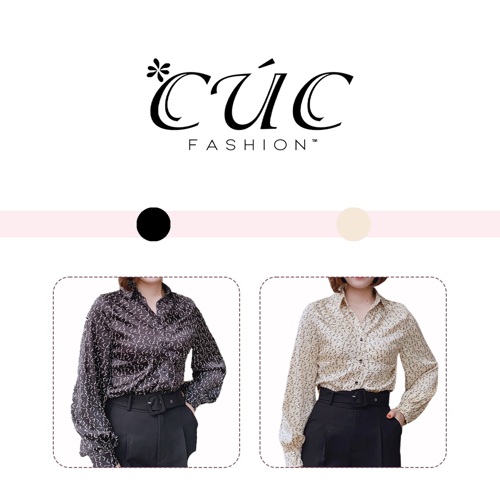 Áo sơ mi nữ dài tay cao cấp công sở Cúc Fashion A19 áo somi lụa nẹp ly