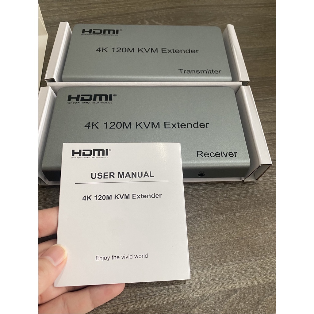 Bộ kéo dài HDMI và USB qua dây quang xa 20km. Bộ truyền hình ảnh, kéo dài HDMI GT-HDMIEXKVM qua LAN 120M