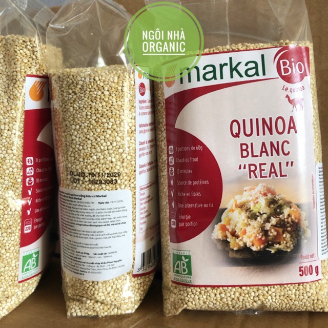 [Mã GROSALE2703 giảm 8% đơn 250K] Hạt diêm mạch trắng hữu cơ Pháp/Ý 500g - Quinoa Real/Tricolore France/Italia