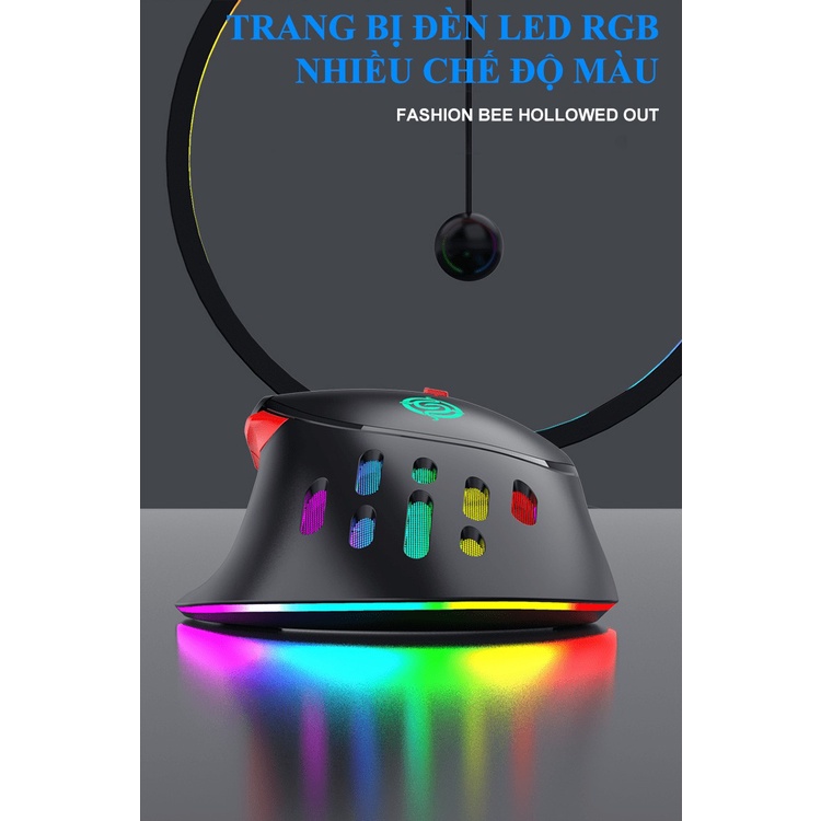 Chuột có dây K-Snake Q15 tốc độ chuột lên đến 6400DPI với đèn led RGB có thể điều chỉnh nhiều chế độ LED - NK