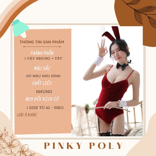 Cosplay Thỏ Ngọc Sexy Full Phụ Kiện, Set cosplay thỏ ngọc vải nhung cao cấp quyến rũ PinkyPoly CP14 | BigBuy360 - bigbuy360.vn