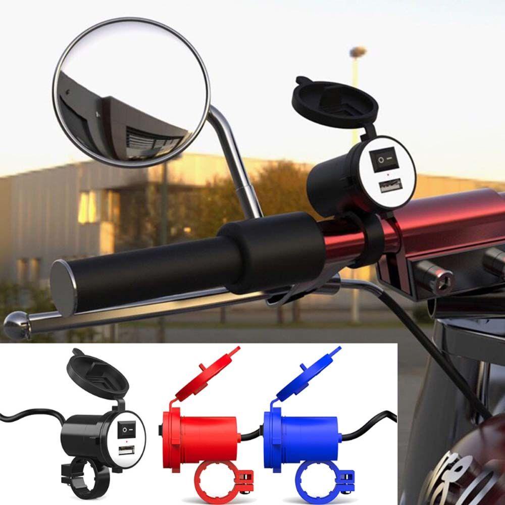 Bộ Sạc Điện Thoại GPS 12V Chống Nước Có Công Tắc Gắn Tay Lái Xe Máy