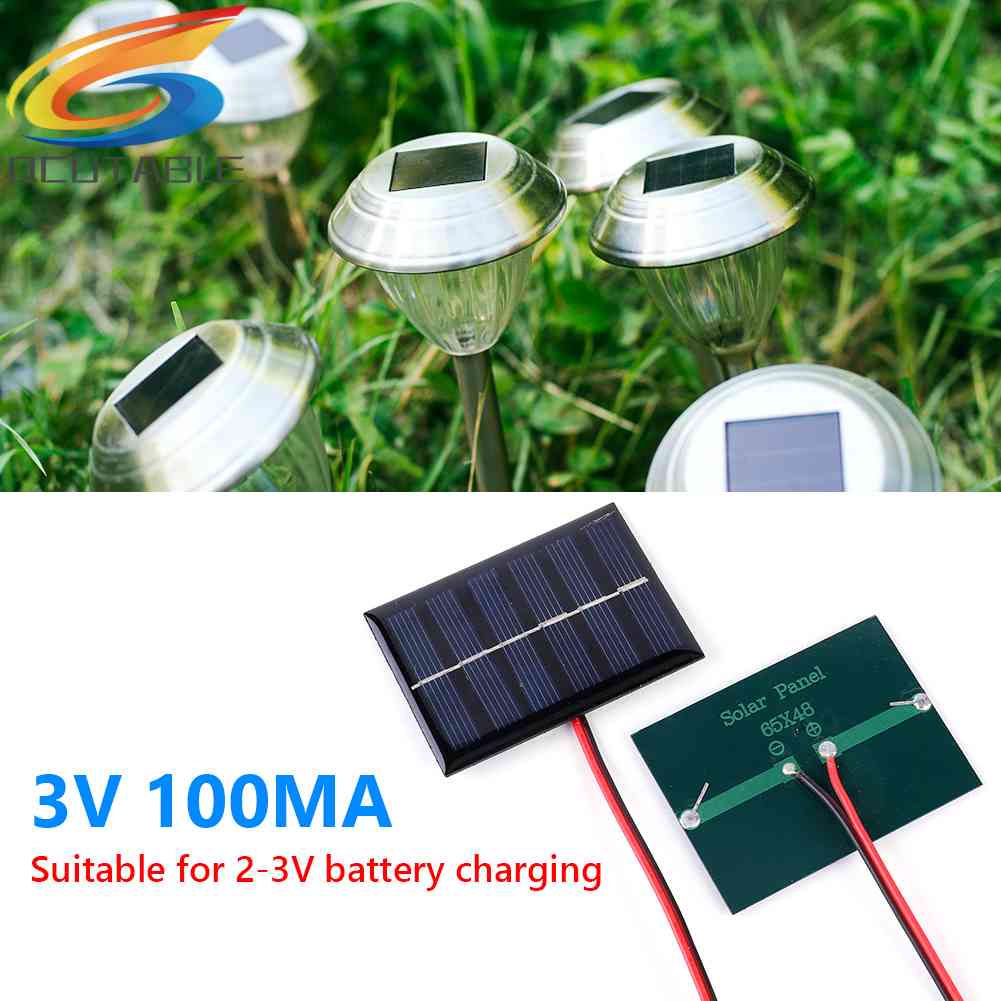 Bộ 1 / 2 Tấm Pin Năng Lượng Mặt Trời Mini 1W 3V 100MA