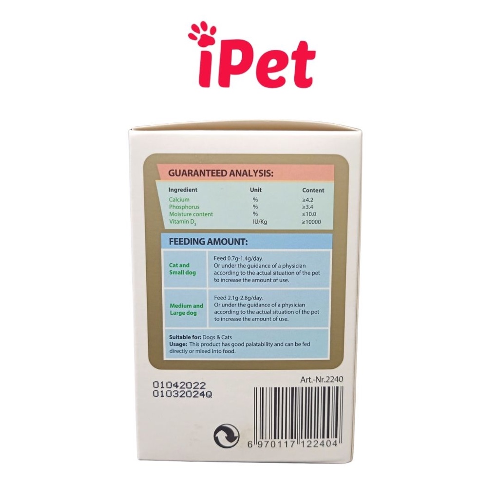 Viên canxi sữa dê Bioline bổ sung dưỡng chất cho chó mèo - iPet Shop