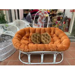 GHẾ PAPASAN ĐÔI KHUNG SĂT SƠN TĨNH ĐIỆN ĐAN MÂY